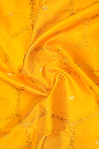Kanchipuram Silk Brocade Yellow Saree