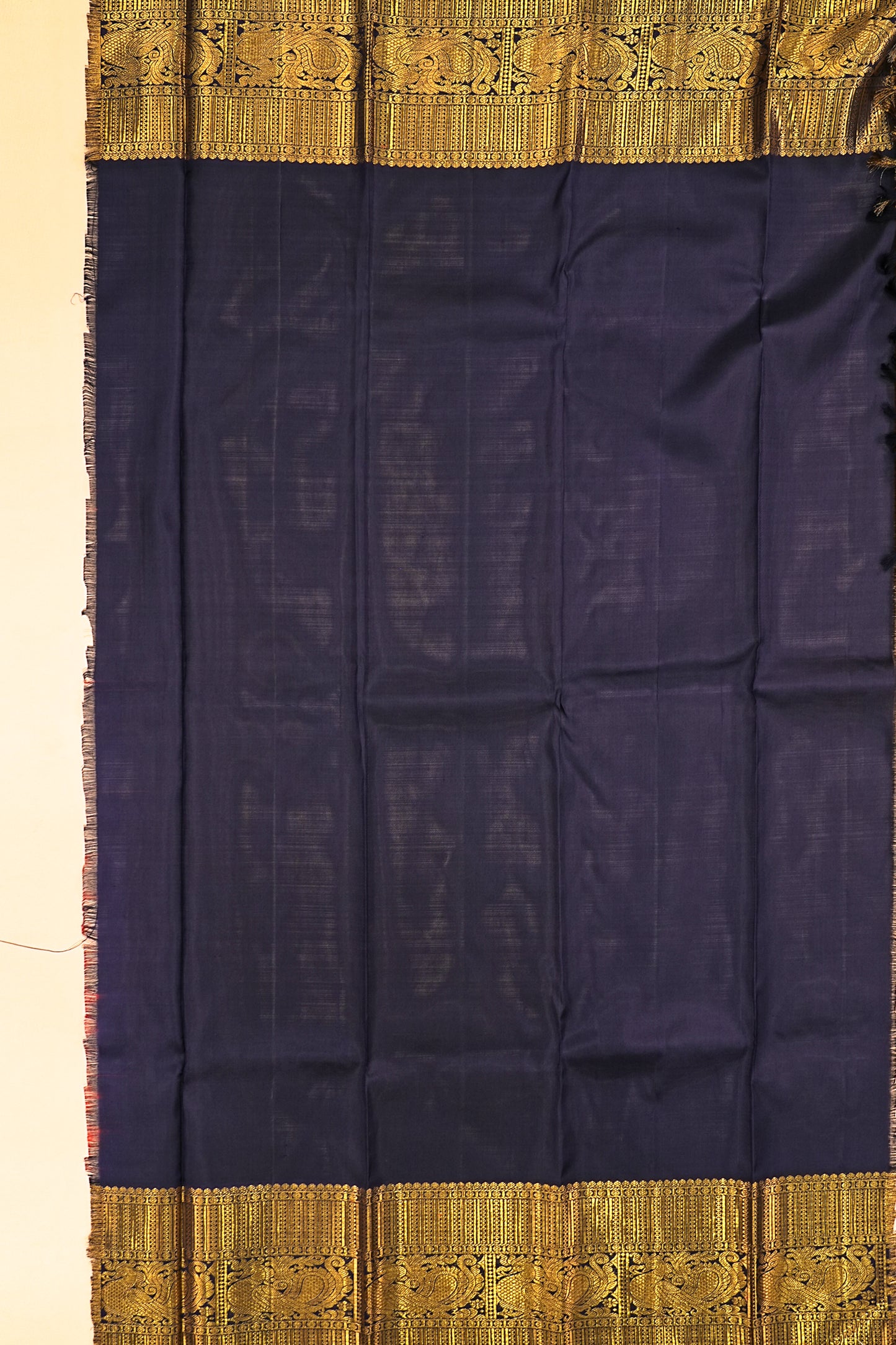 Kanchipuram Silk Brocade Yellow Saree