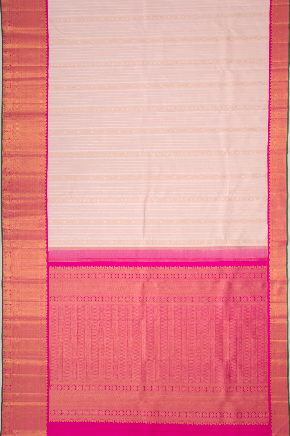 Kanchipuram Silk Vertical Lines Baby Pink Saree
