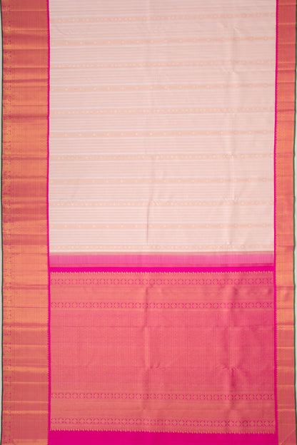 Kanchipuram Silk Vertical Lines Baby Pink Saree