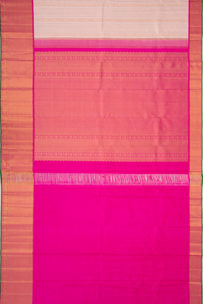 Kanchipuram Silk Vertical Lines Baby Pink Saree