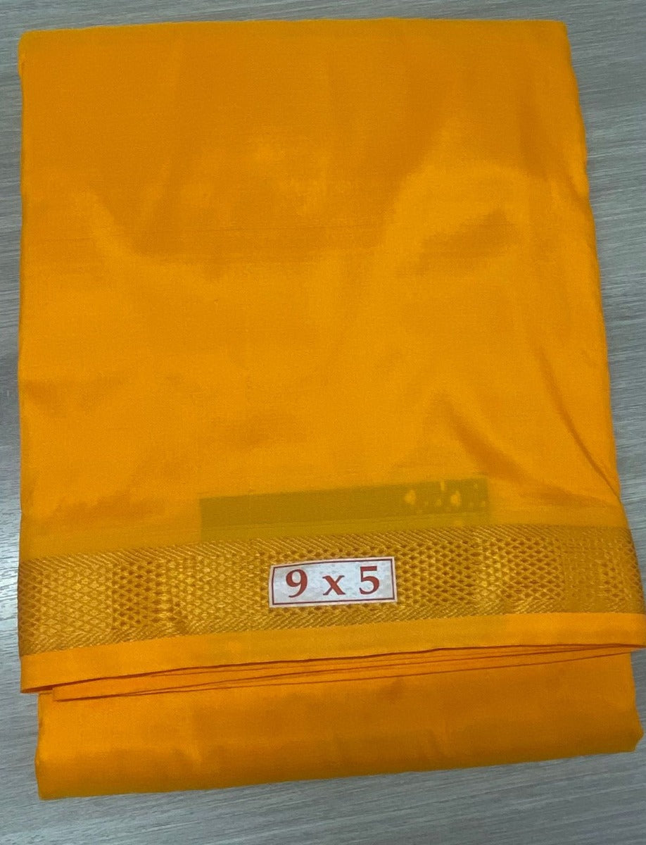 Kanchipuram Silk Plain Yellow Dhoti