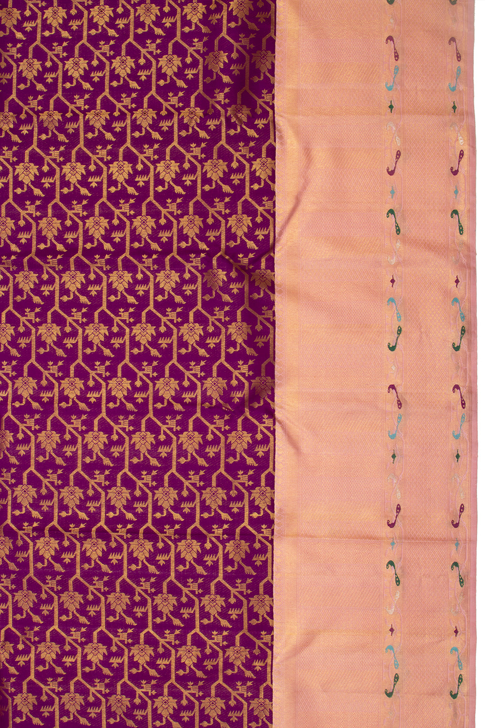Kanchipuram Silk Jaal Purple Saree
