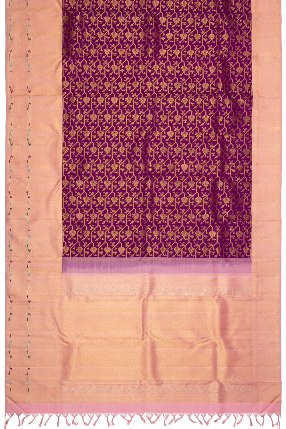 Kanchipuram Silk Jaal Purple Saree