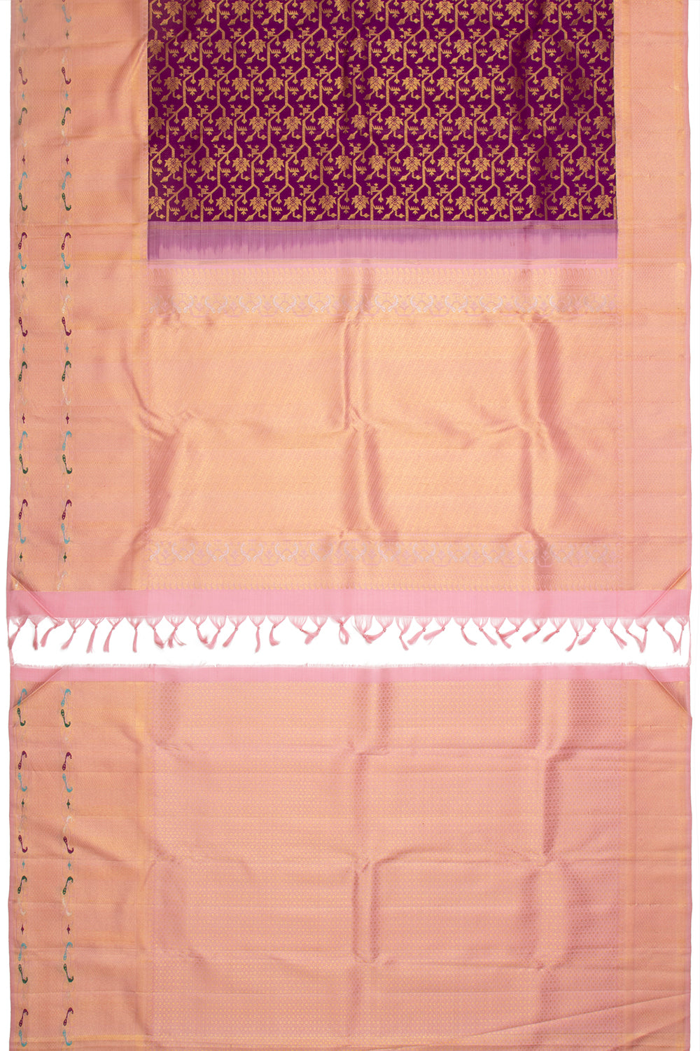 Kanchipuram Silk Jaal Purple Saree