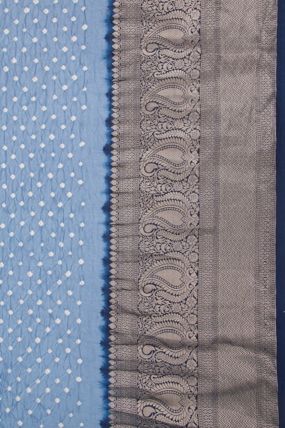 Soft Silk Bandhani Ice Blue Saree