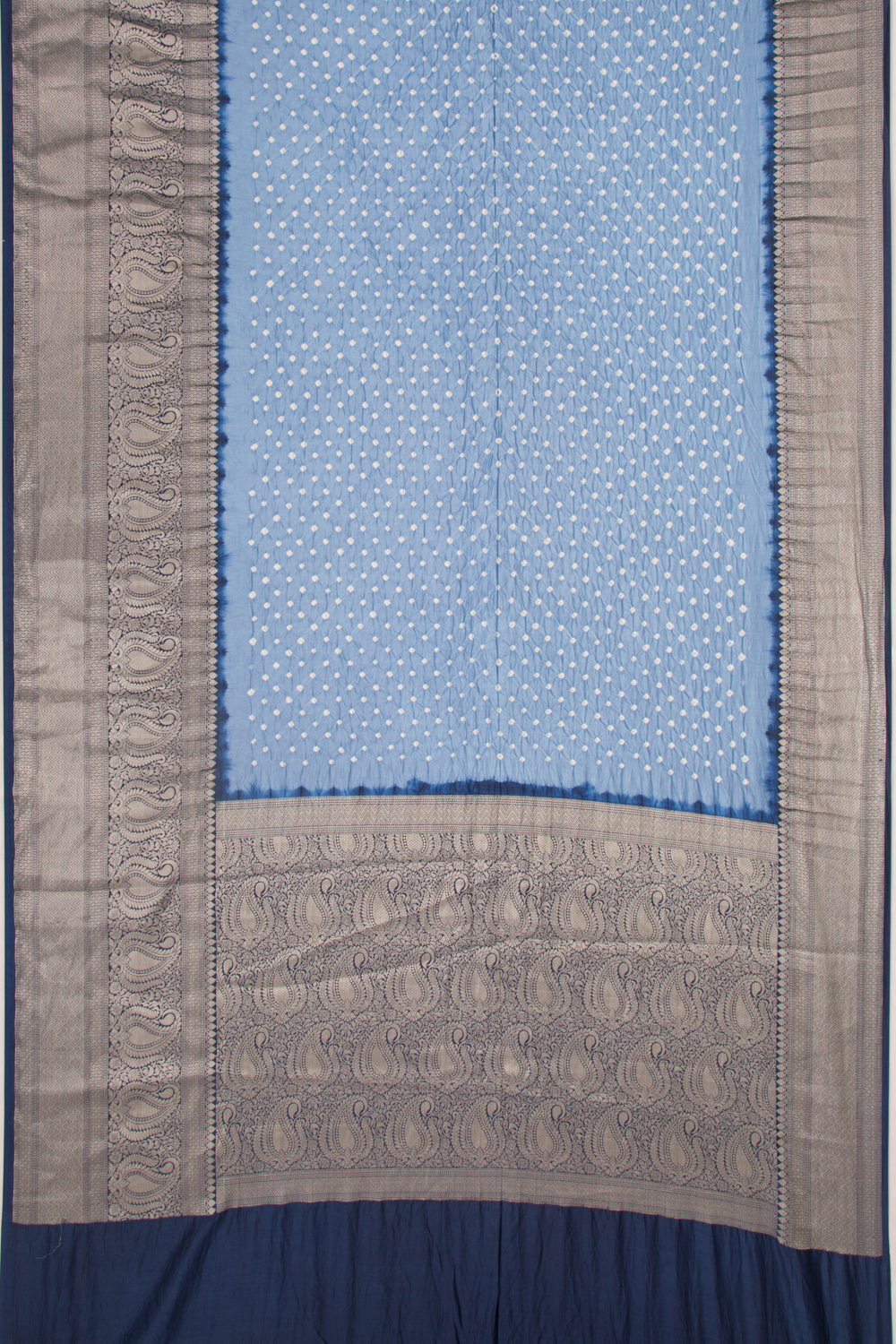 Soft Silk Bandhani Ice Blue Saree