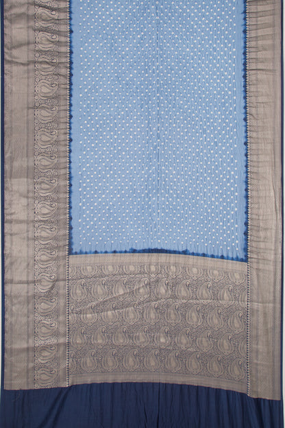 Soft Silk Bandhani Ice Blue Saree