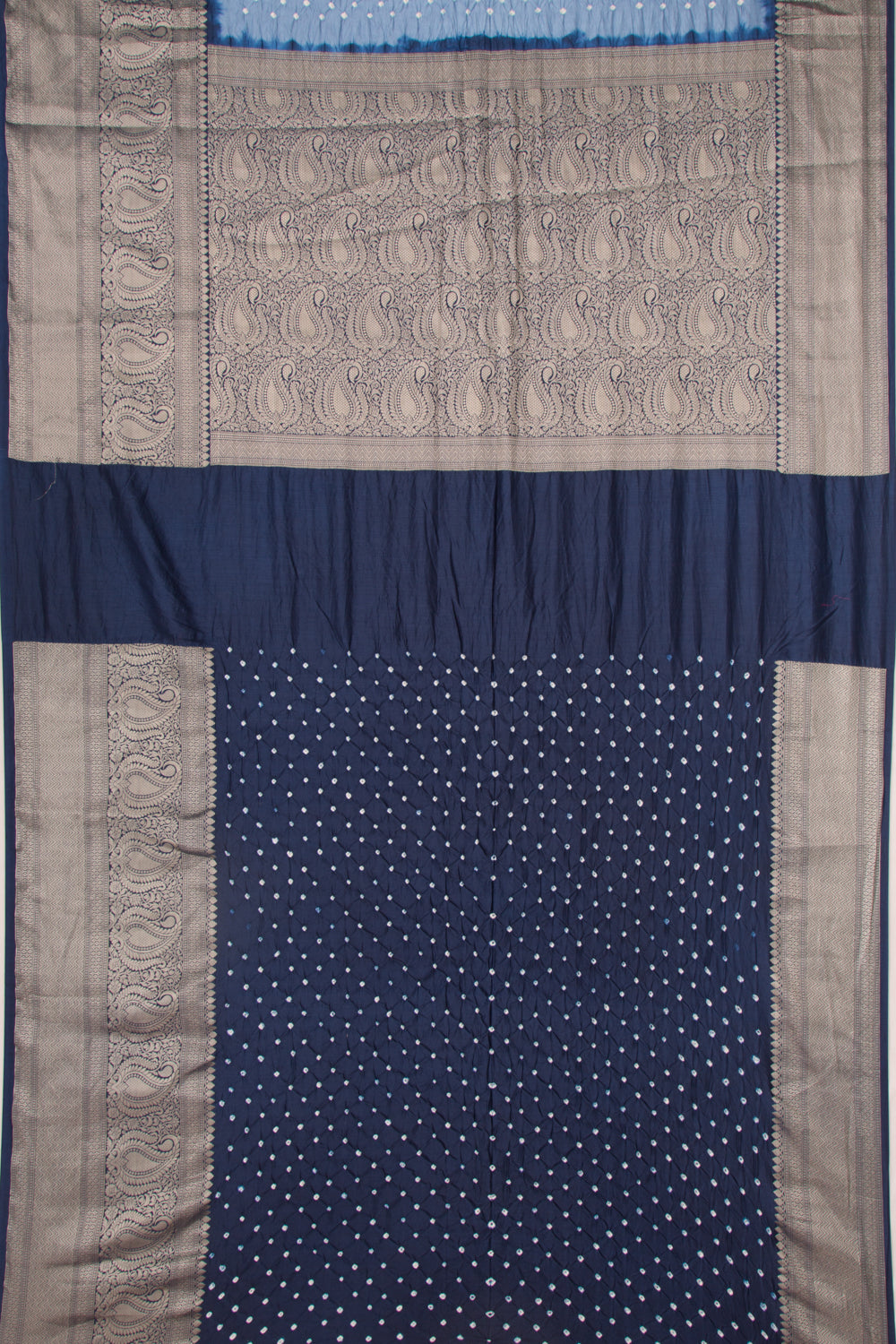 Soft Silk Bandhani Ice Blue Saree