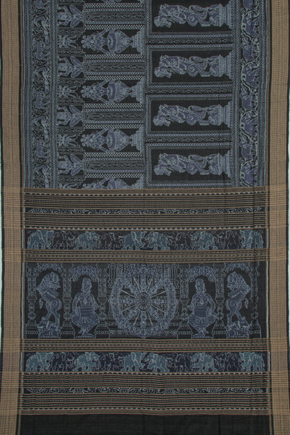 Sambalpuri Silk Ikat Black Saree