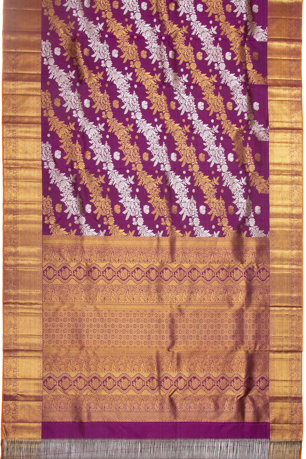 Kanchipuram Silk Jaal Purple Saree