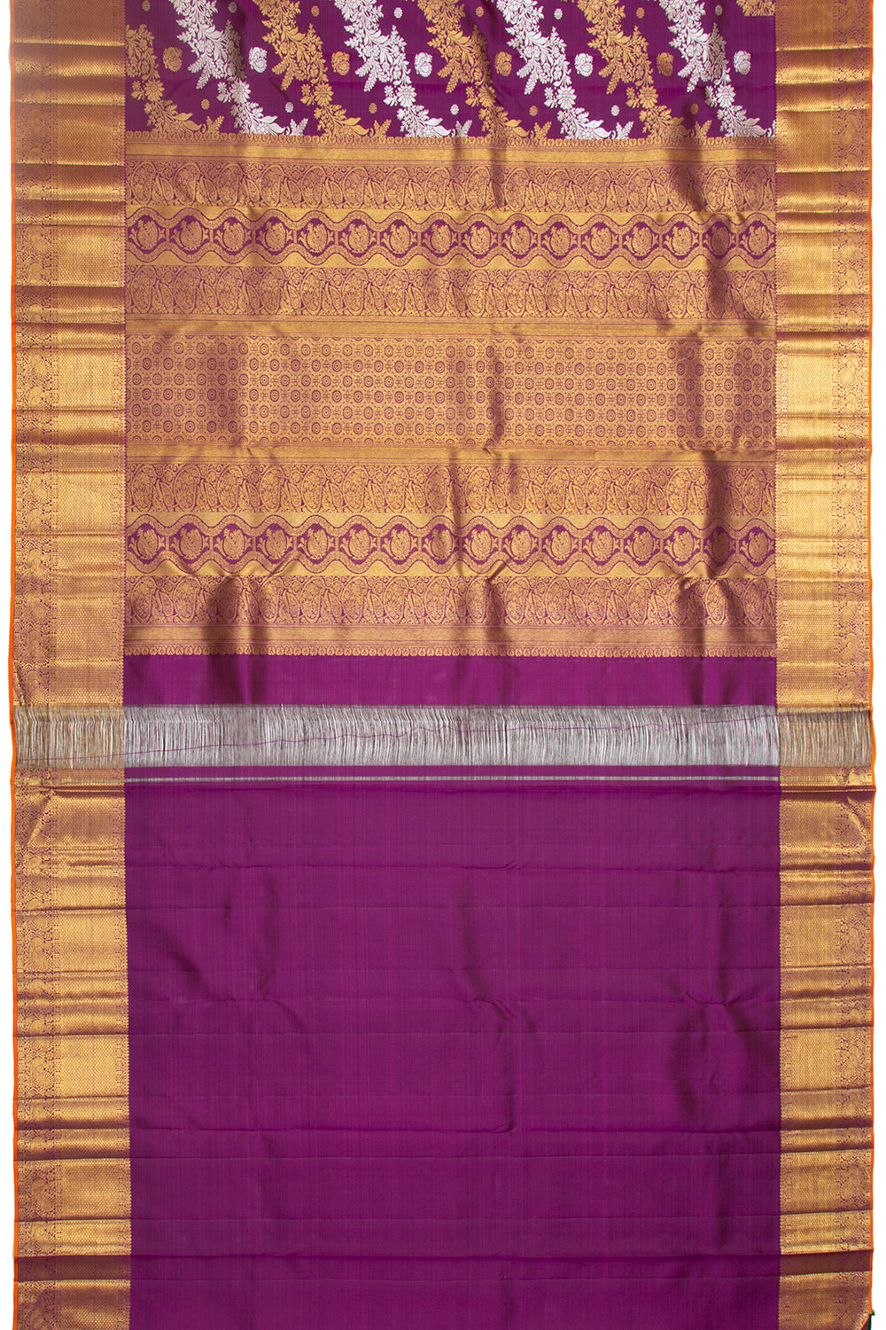 Kanchipuram Silk Jaal Purple Saree