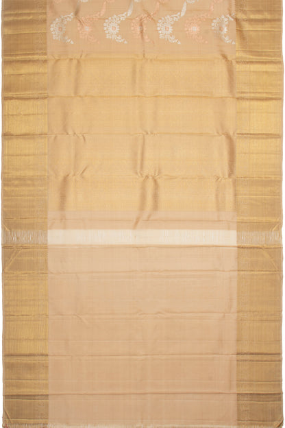 Kanchipuram Silk Jaal Beige Saree
