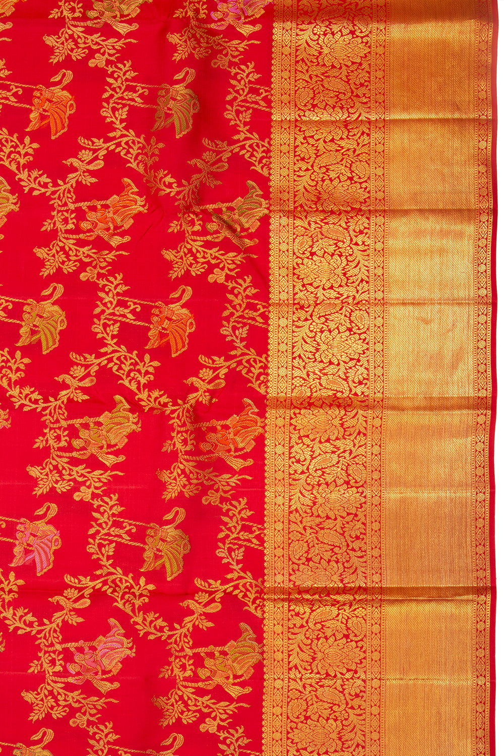Kanchipuram Silk Jaal Red Saree