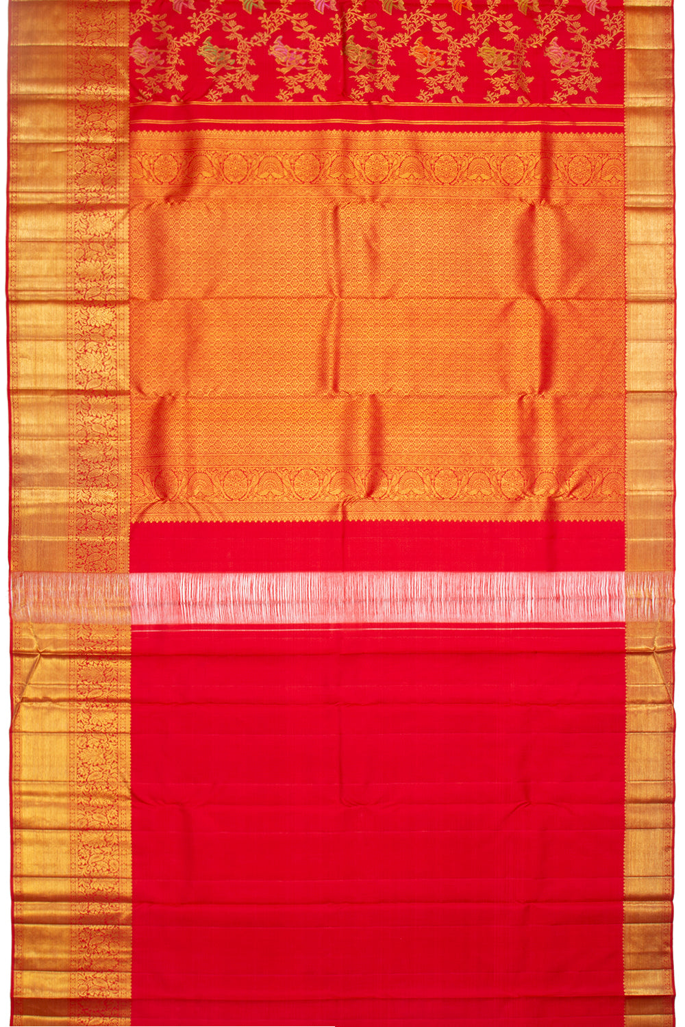 Kanchipuram Silk Jaal Red Saree