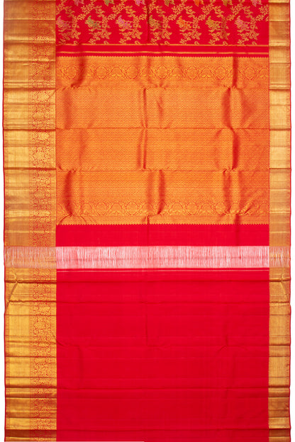 Kanchipuram Silk Jaal Red Saree