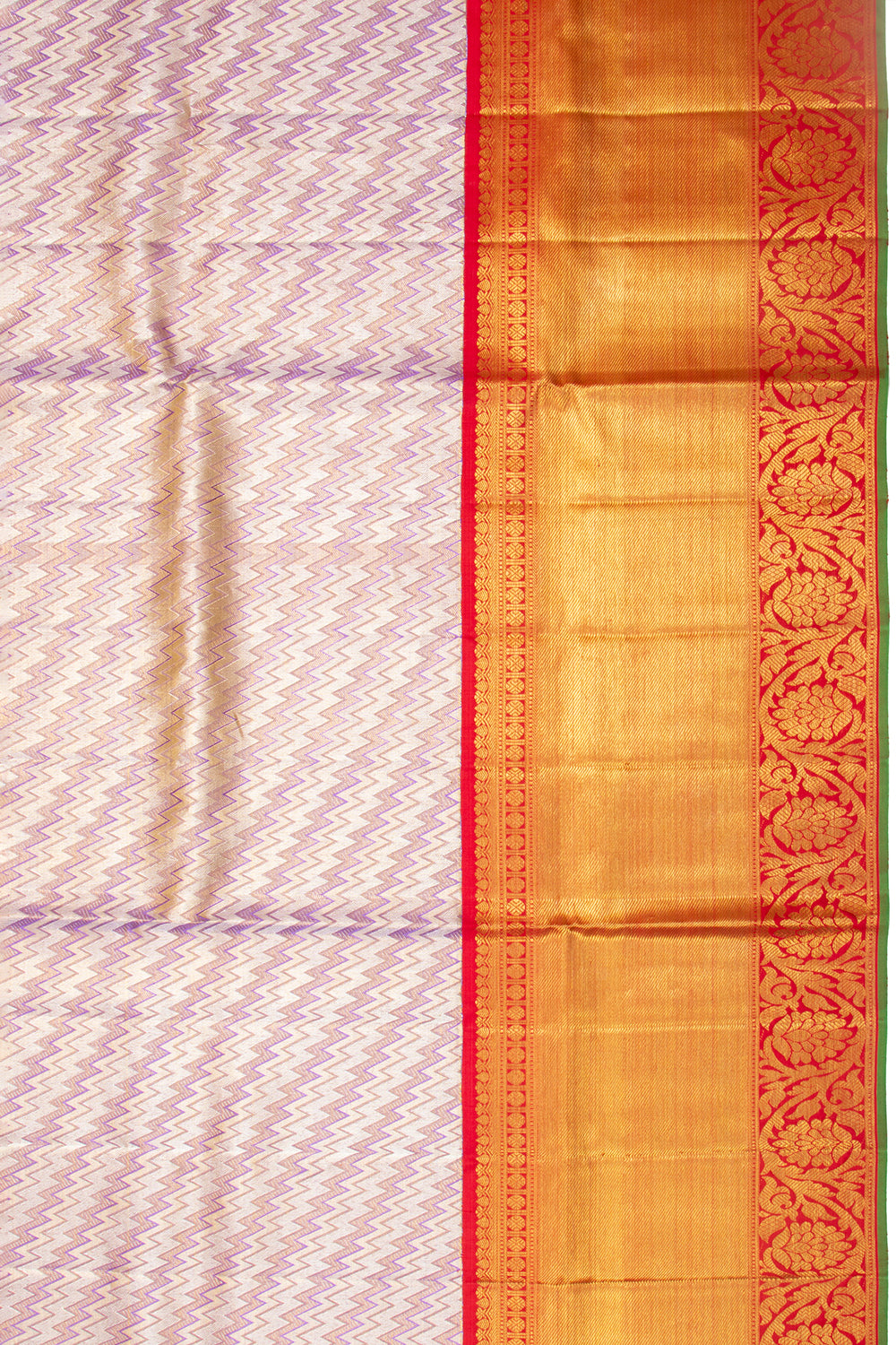 Kanchipuram Silk Tissue Geometric Brocade Violet Saree
