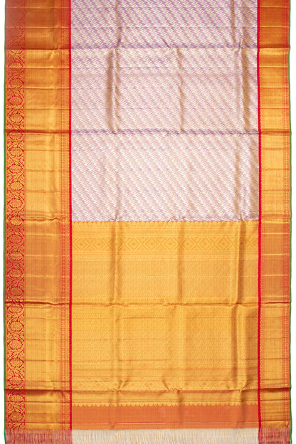 Kanchipuram Silk Tissue Geometric Brocade Violet Saree