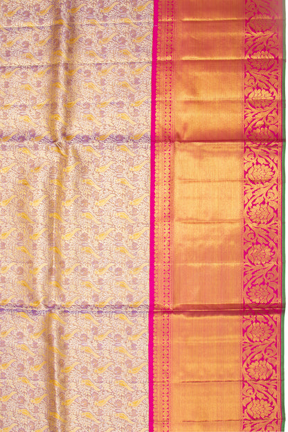 Kanchipuram Silk Tissue Jaal Violet Saree