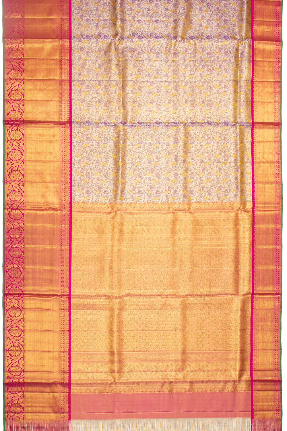 Kanchipuram Silk Tissue Jaal Violet Saree