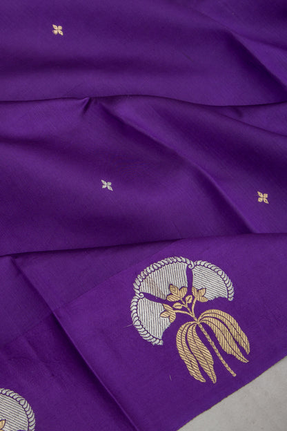 Banarasi Katan Silk Butta Violet Saree