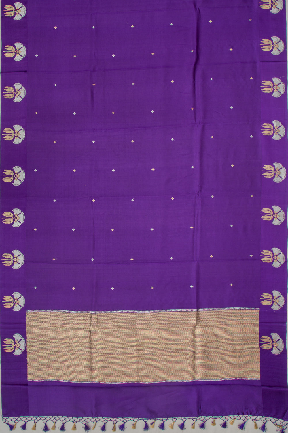 Banarasi Katan Silk Butta Violet Saree