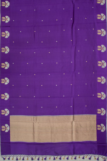Banarasi Katan Silk Butta Violet Saree