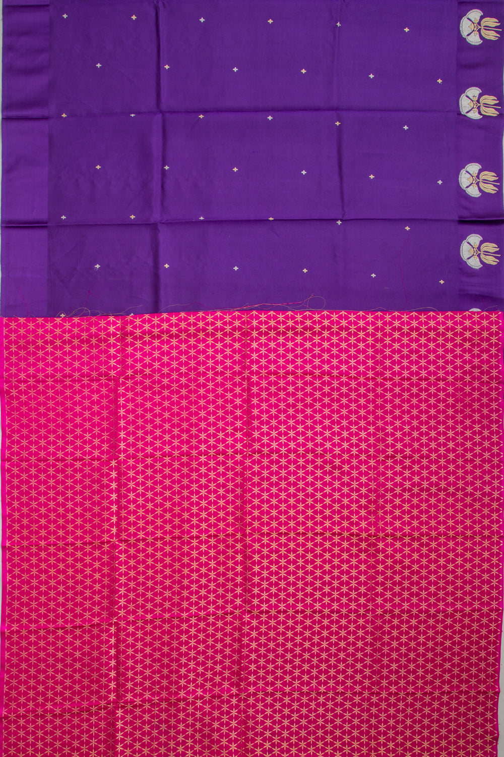 Banarasi Katan Silk Butta Violet Saree