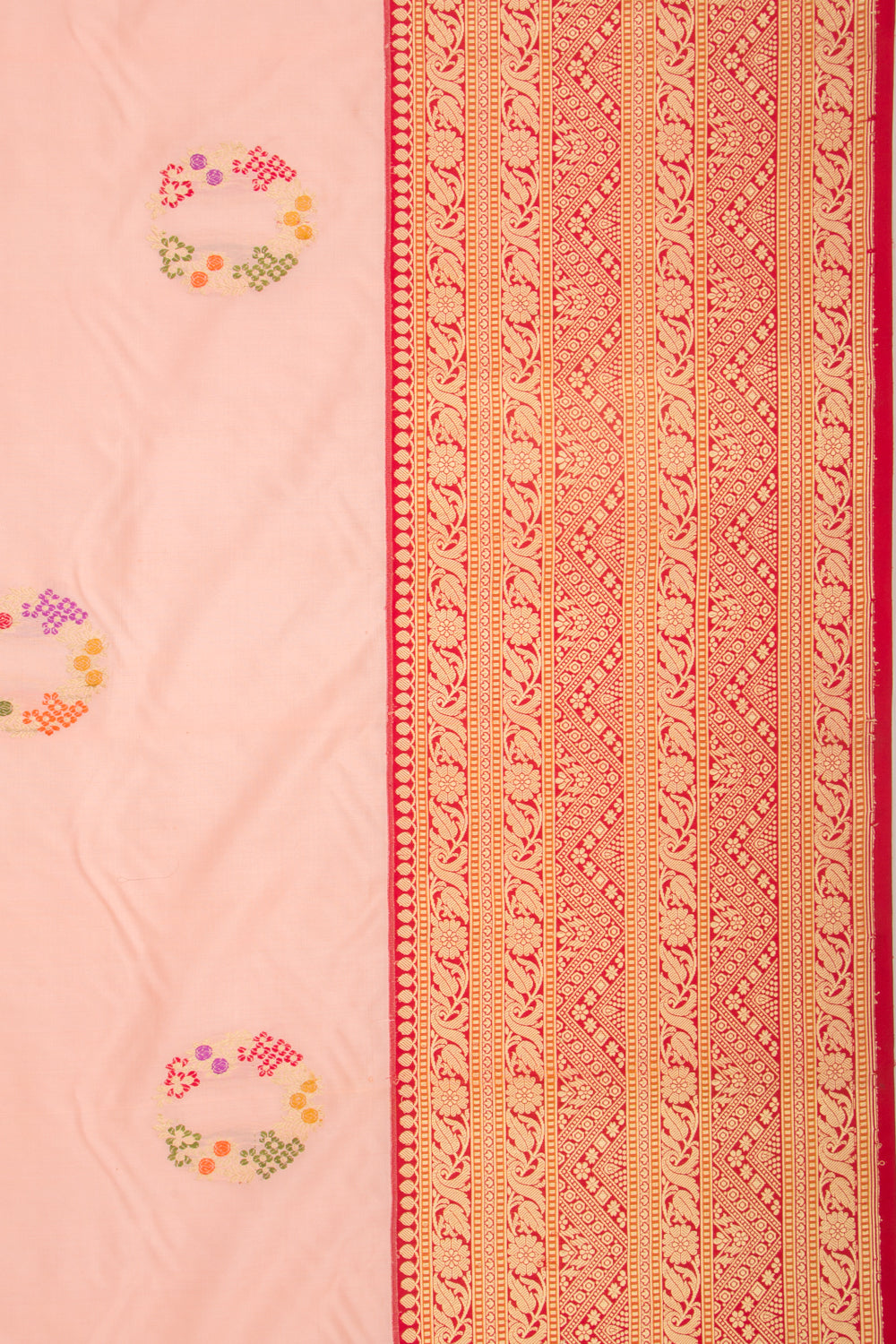 Banarasi Silk Butta Peach Saree