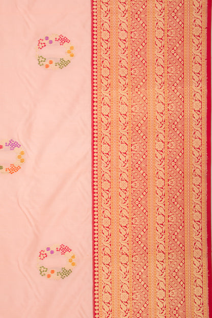Banarasi Silk Butta Peach Saree