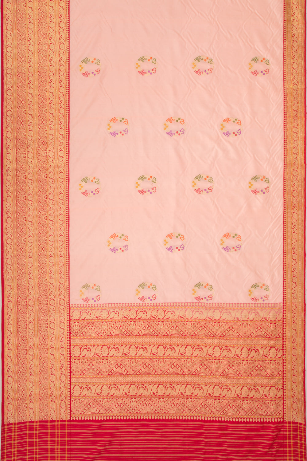 Banarasi Silk Butta Peach Saree