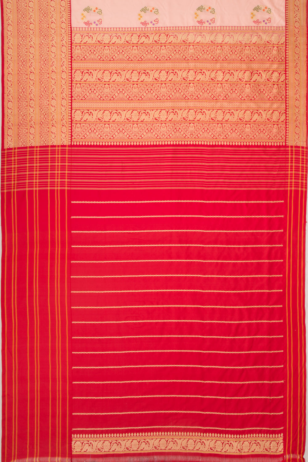 Banarasi Silk Butta Peach Saree