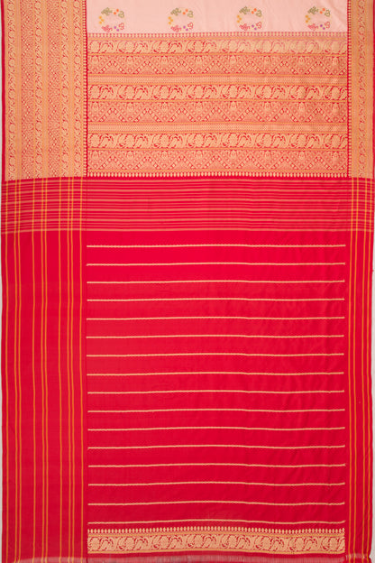 Banarasi Silk Butta Peach Saree