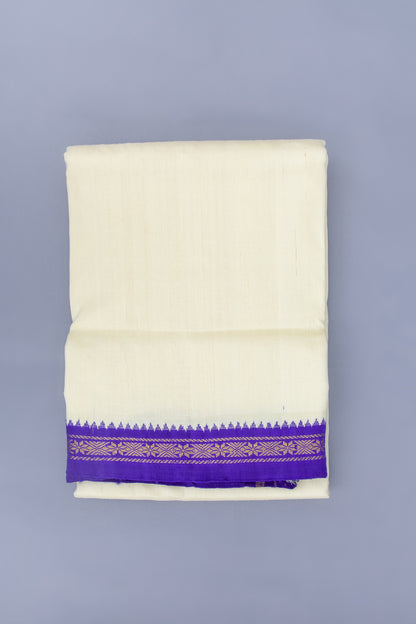 Tussar Plain Off White Dhoti 7X3 Muzham