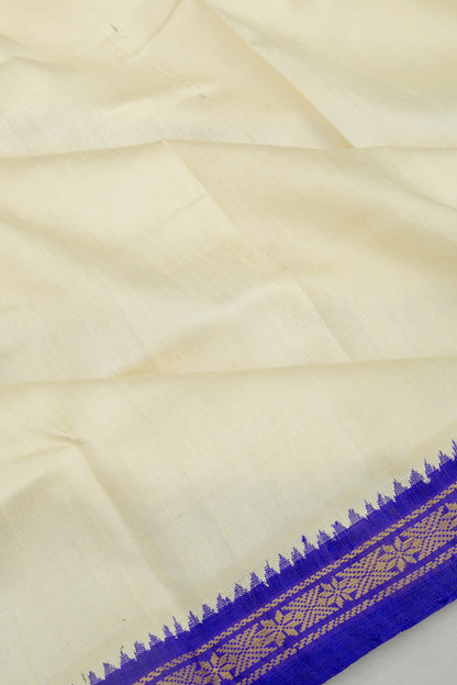 Tussar Plain Off White Dhoti 7X3 Muzham
