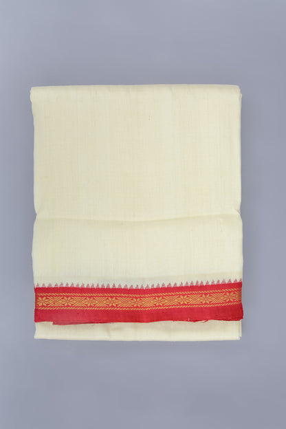 Kanchipuram Silk Plain White Dhoti 9X3 Muzham