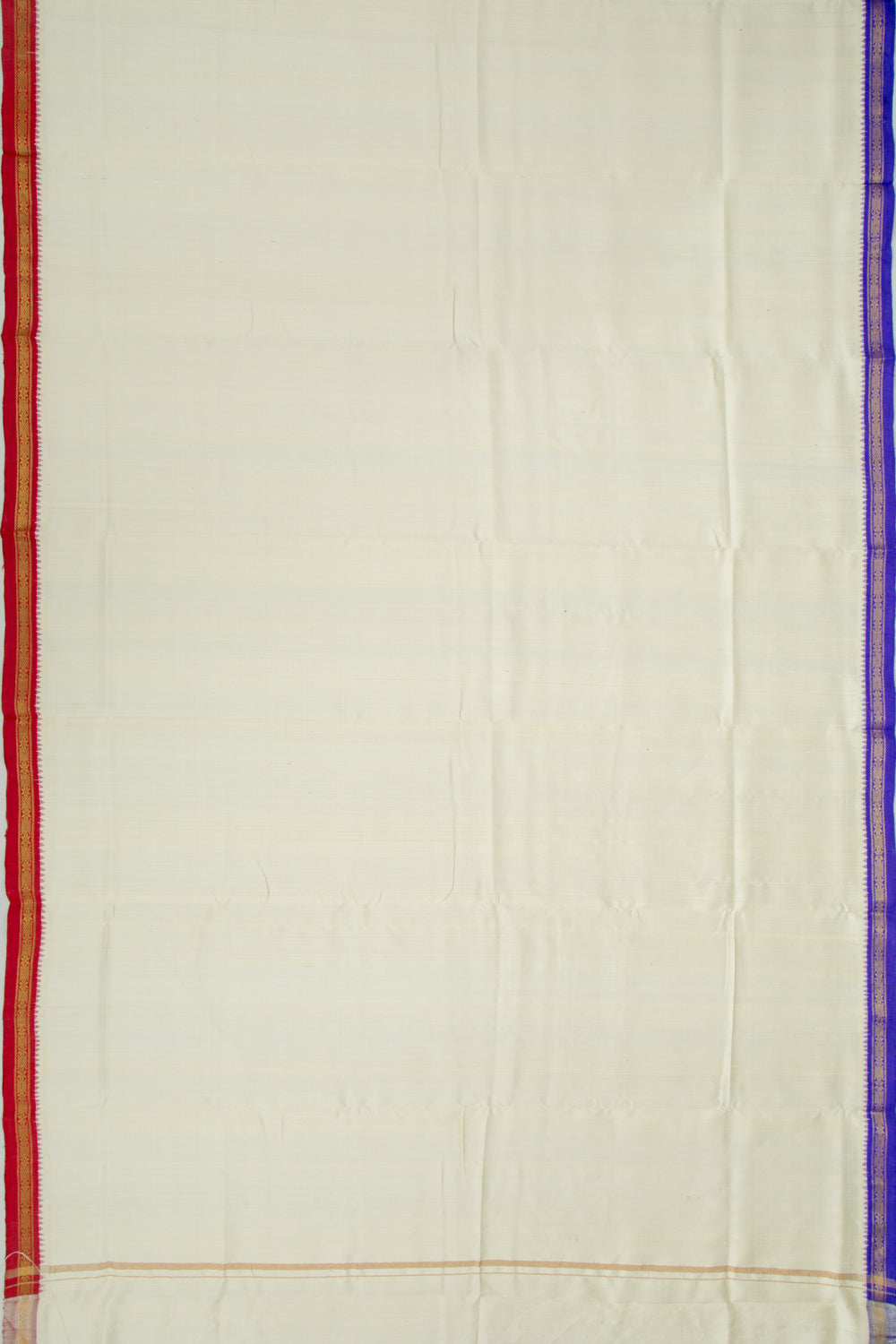 Kanchipuram Silk Plain White Dhoti 9X3 Muzham