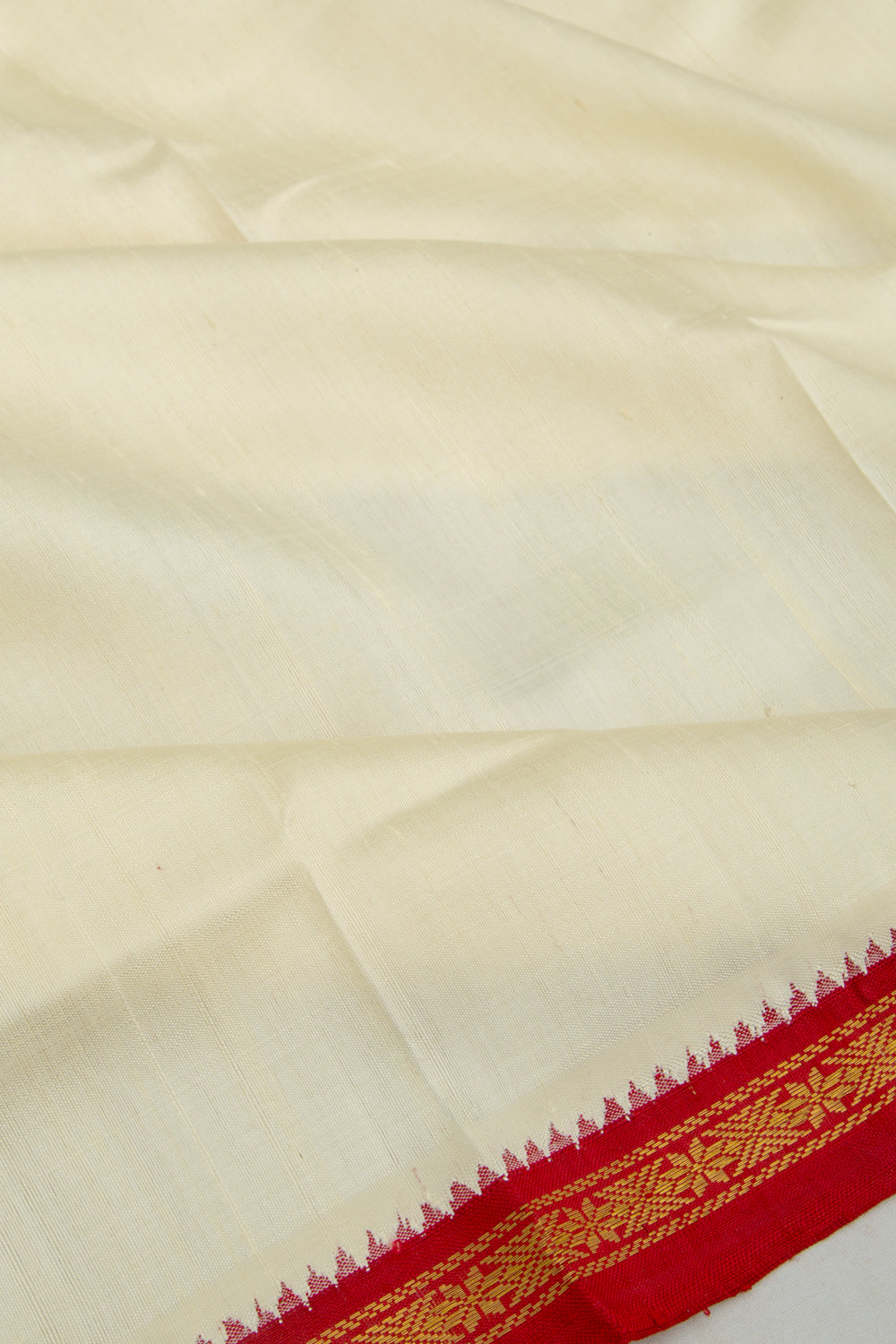 Kanchipuram Silk Plain White Dhoti 9X3 Muzham