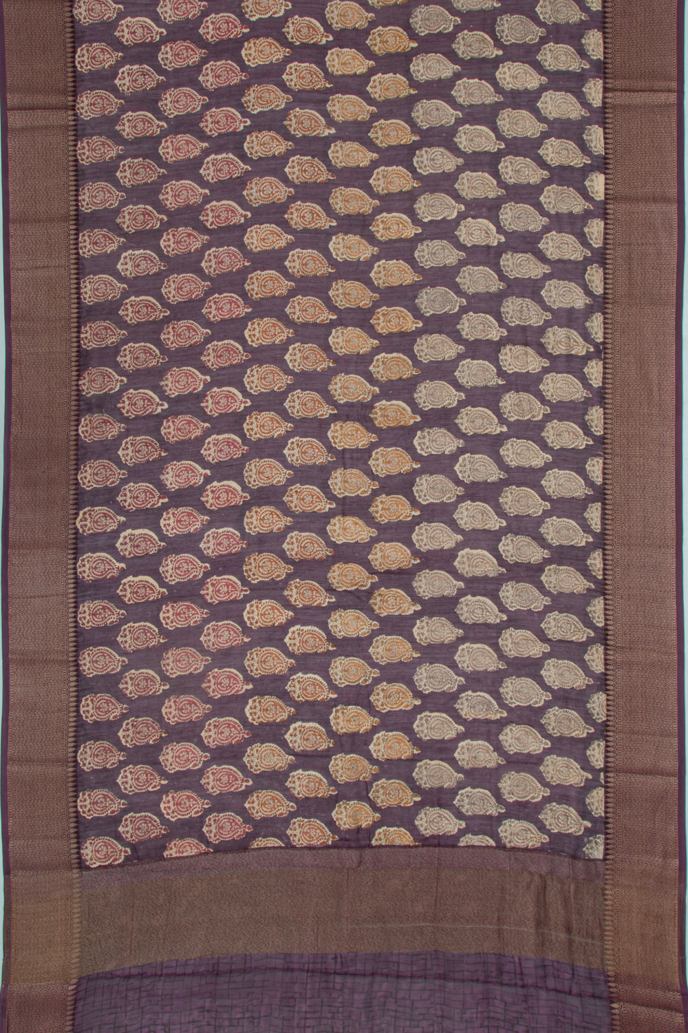Chanderi Soft Silk Floral Printed Burgundy Saree