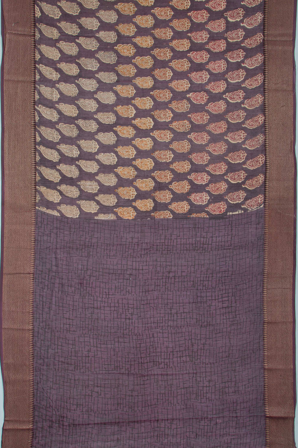 Chanderi Soft Silk Floral Printed Burgundy Saree