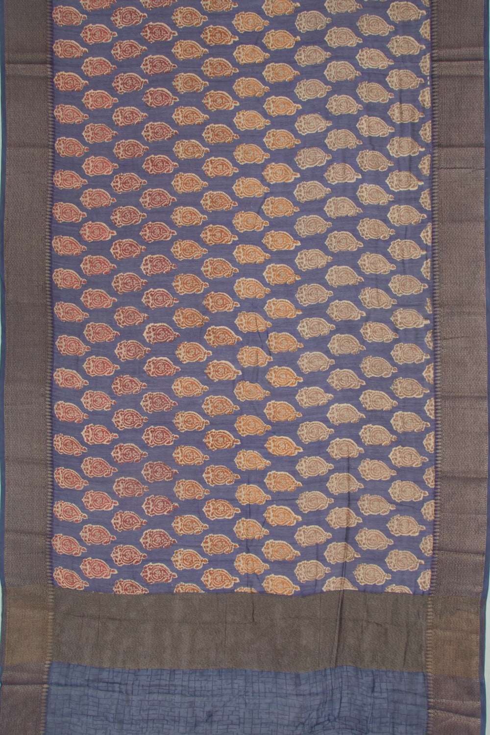 Chanderi Soft Silk Floral Printed Blue Saree