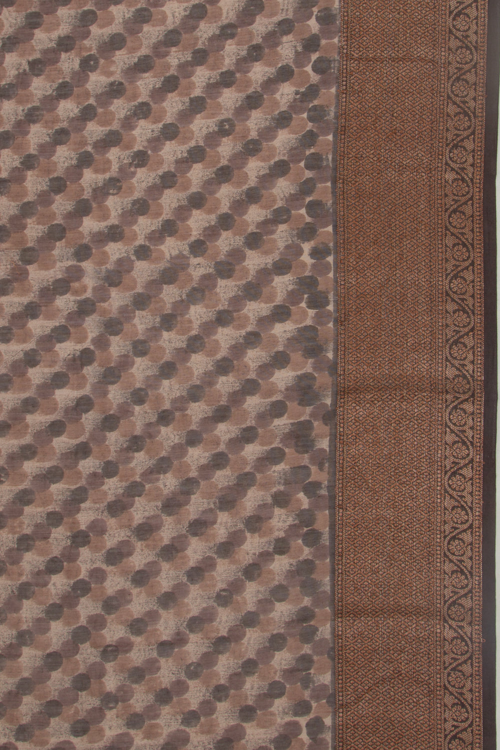 Chanderi Soft Silk Printed Brown Saree
