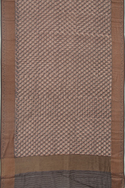 Chanderi Soft Silk Printed Brown Saree