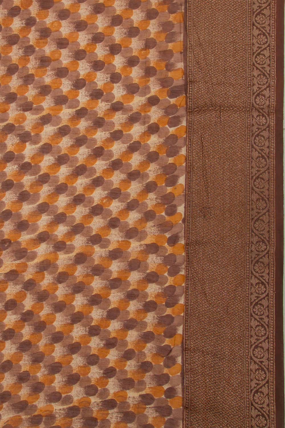 Chanderi Soft Silk Printed Cream Saree