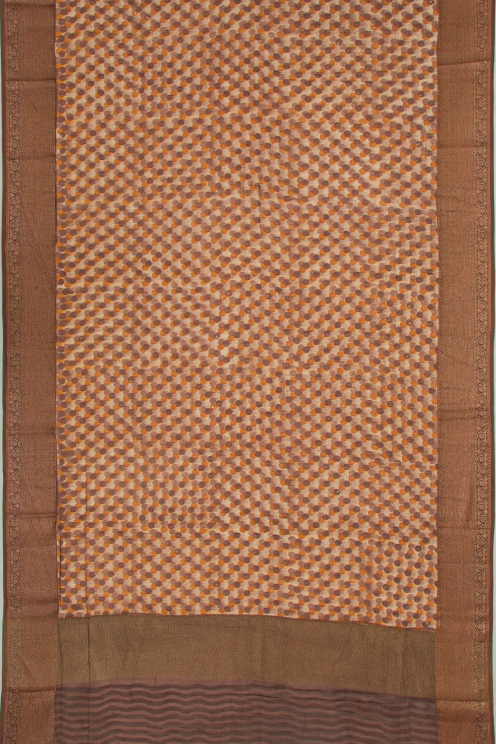 Chanderi Soft Silk Printed Cream Saree