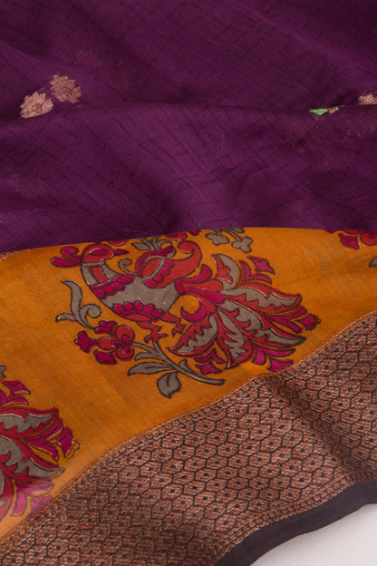 Chanderi Silk Butta Purple Saree
