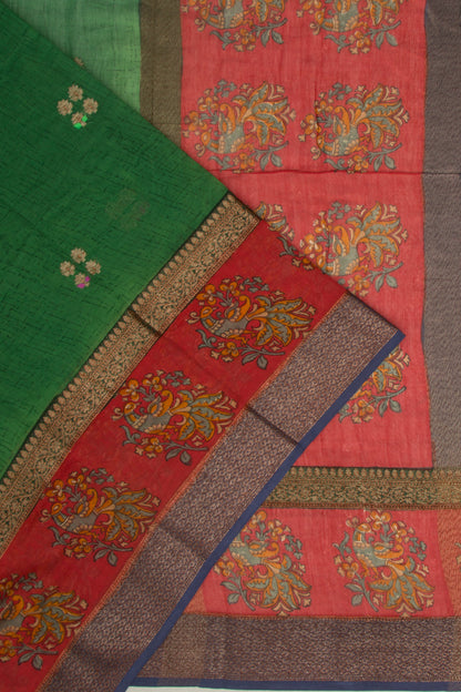 Chanderi Silk Butta Green Saree