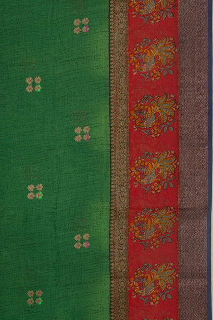 Chanderi Silk Butta Green Saree
