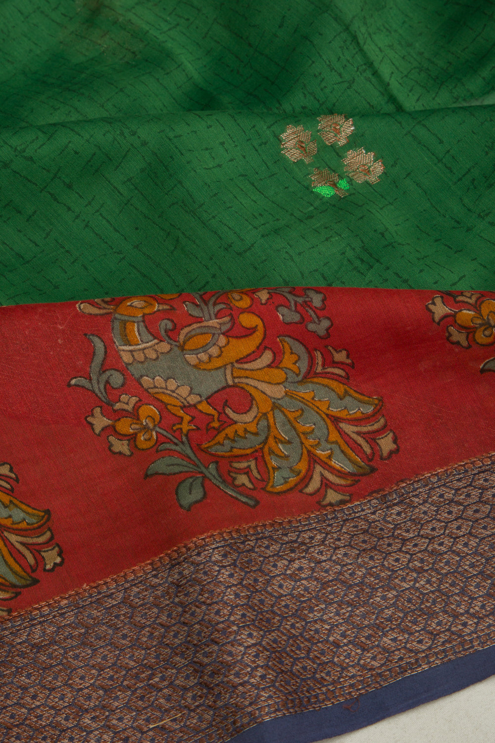 Chanderi Silk Butta Green Saree