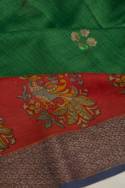 Chanderi Silk Butta Green Saree